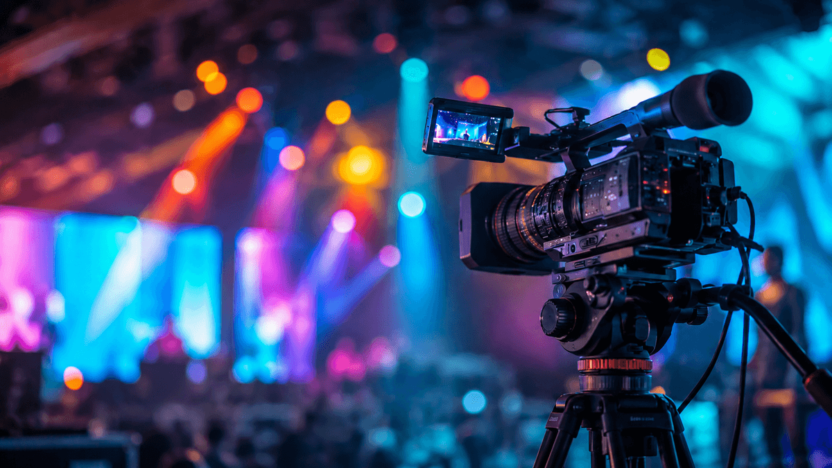 Broadcast camera filming a live event